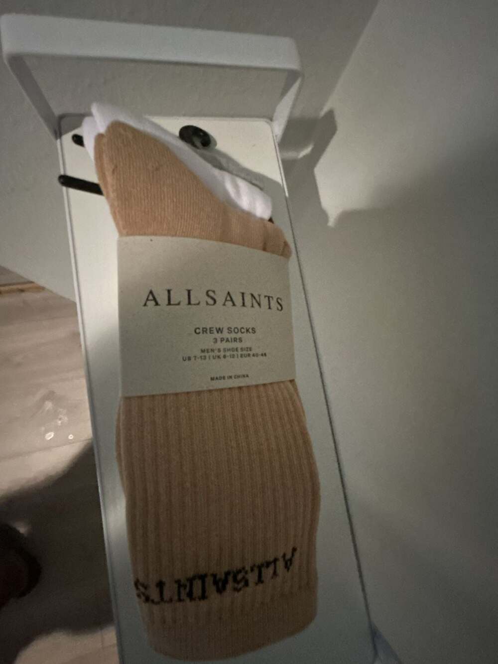 AllSaints Ribbed Logo Men's Crew Socks 3-Pack